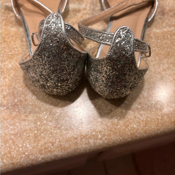 Rock Glitter Pointy Toe Flats with Organza Bow - Picture 10 of 11